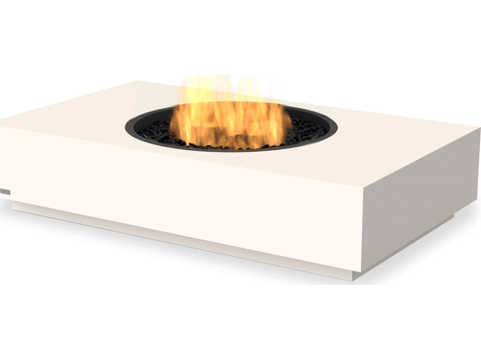 EcoSmart Fire Martini Rectangular Patio Fire Pit Table with AB8 Ethanol Burner Black