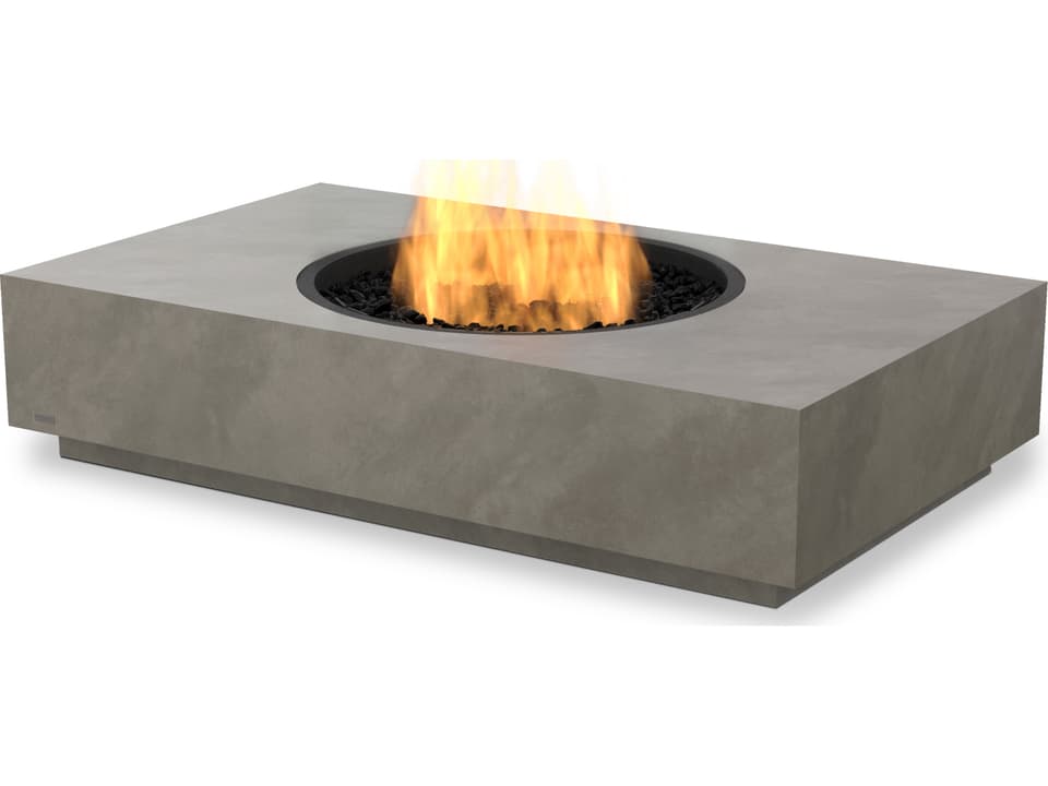 EcoSmart Fire Martini Rectangular Outdoor Patio Fire Pit Table with AB8 Ethanol Burner Black