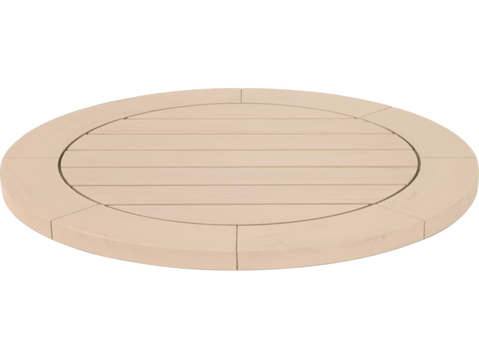 Boca 26.5-Inch Solid Teak Outdoor Lazy Susan in Washed Ever Teak