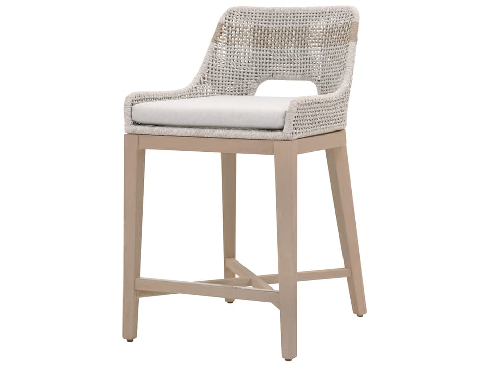 Woven - Outdoor Tapestry Wood Cushion Counter Stool