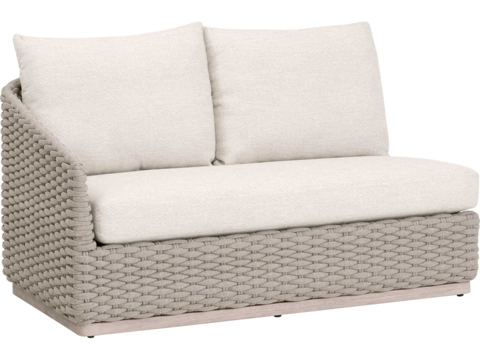 Caspian Teak Rope Left Arm Modular Loveseat