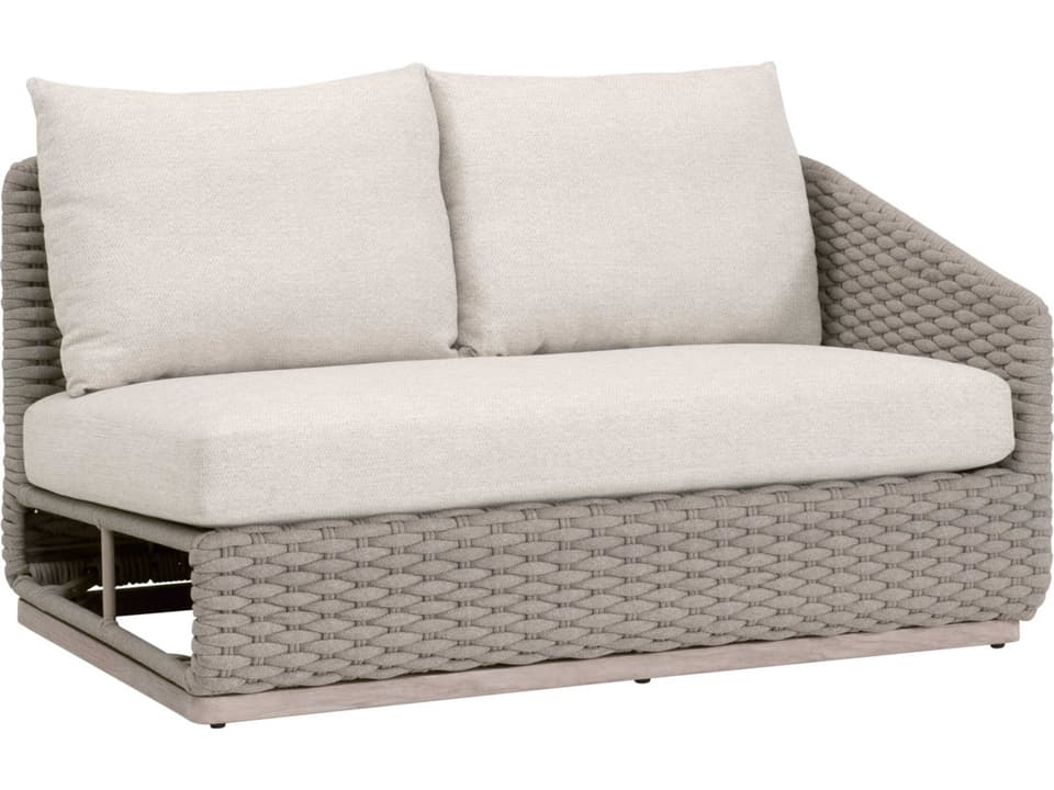 Caspian Outdoor Modular Right Arm Sofa with Taupe Rope