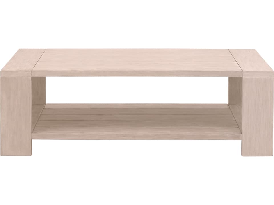 Sur Solid Teak Wood Rectangular Coffee Table in Washed Ever Teak