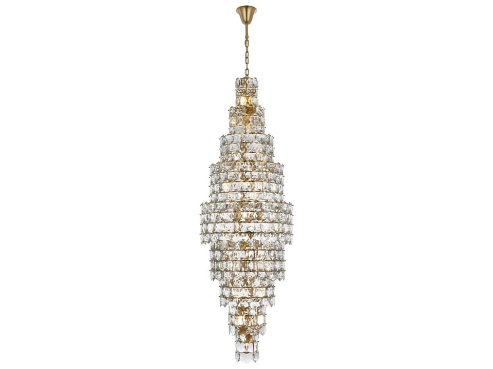 Adaline 41-Light Tiered Chandelier in Satin Gold