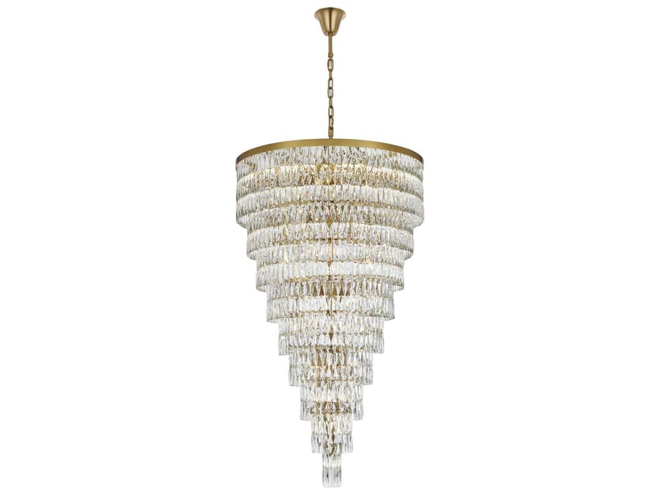 Josephine 61-Light Satin Gold Tiered Chandelier