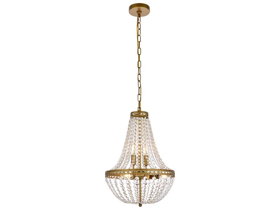 Valeria 5-Light Brass Crystal Empire Chandelier