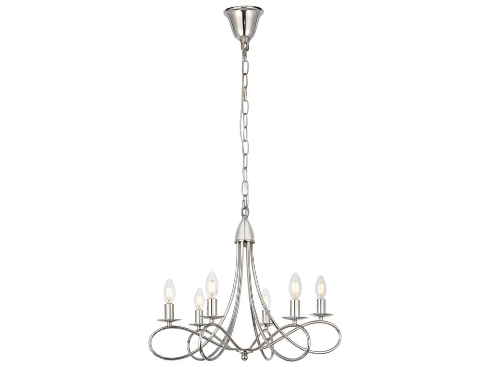 Lyndon 6-Light Pendant Light in Polished Nickel