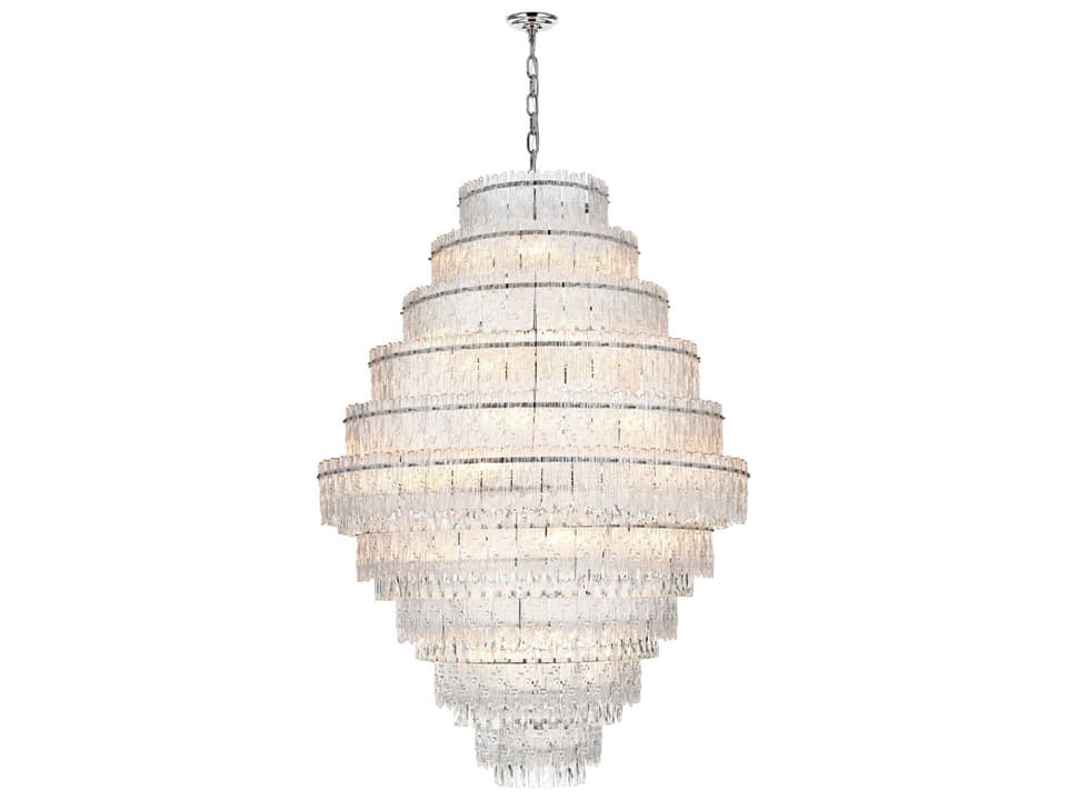 Emilia 33-Light Chrome Tiered Chandelier with Clear Royal Cut Crystals