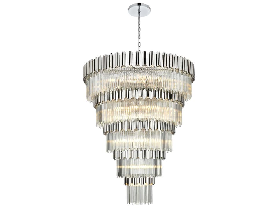 Willow 43-Light Chrome Tiered Chandelier