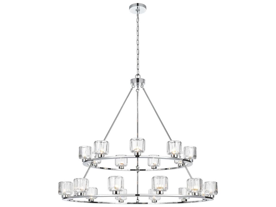 Cadence 21-Light Tiered Chandelier in Chrome