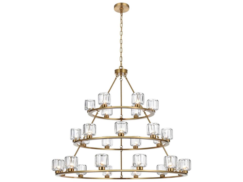 Cadence 27-Light Tiered Chandelier in Satin Gold