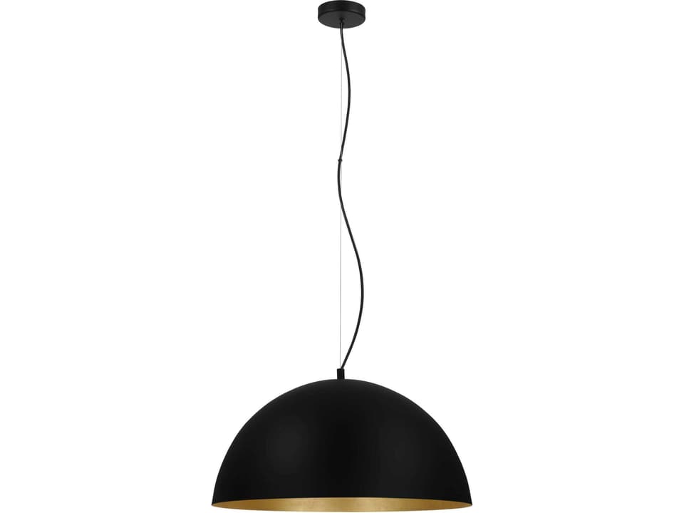 Rafaelino 1-Light Black Steel Pendant Light with Gold Interior