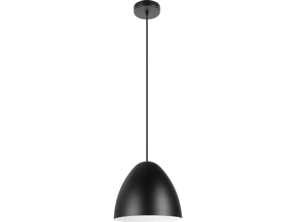 Sarabia 1-Light Dome Pendant Light in Black with White Interior