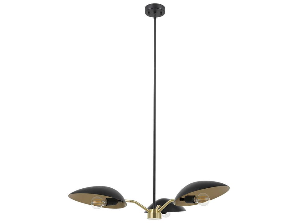Lindmoor 3-Light Black Dome Chandelier