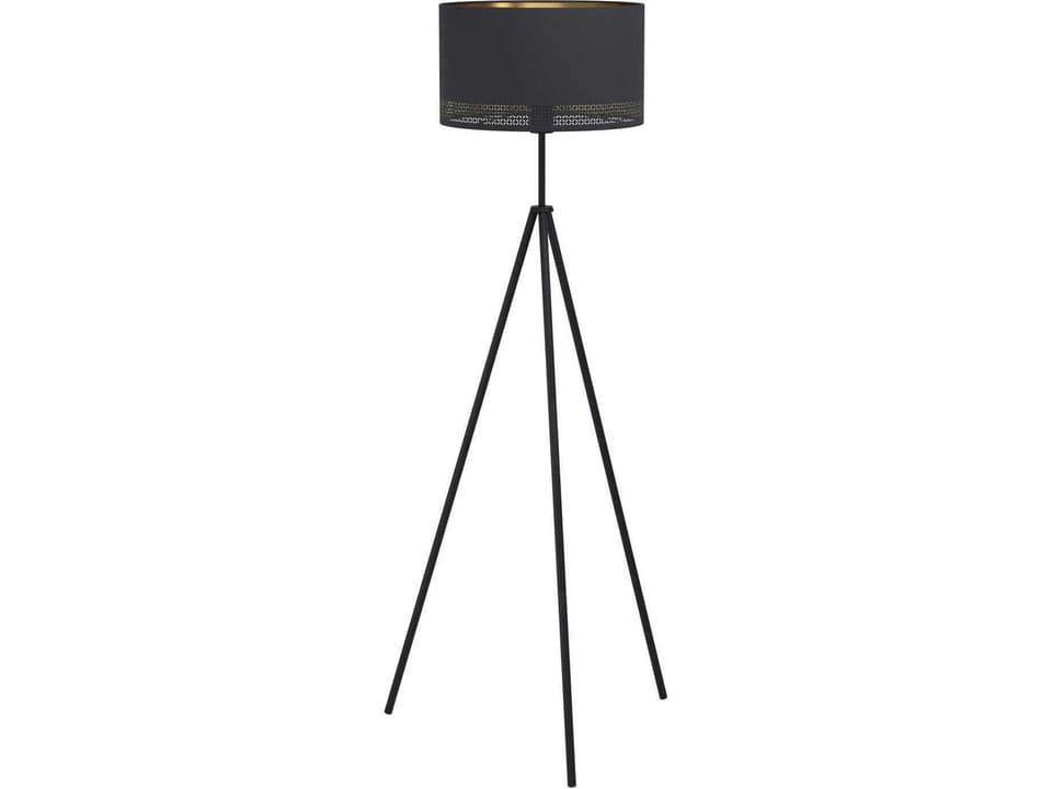 Esteperra Black Fabric Gold Foil Floor Lamp