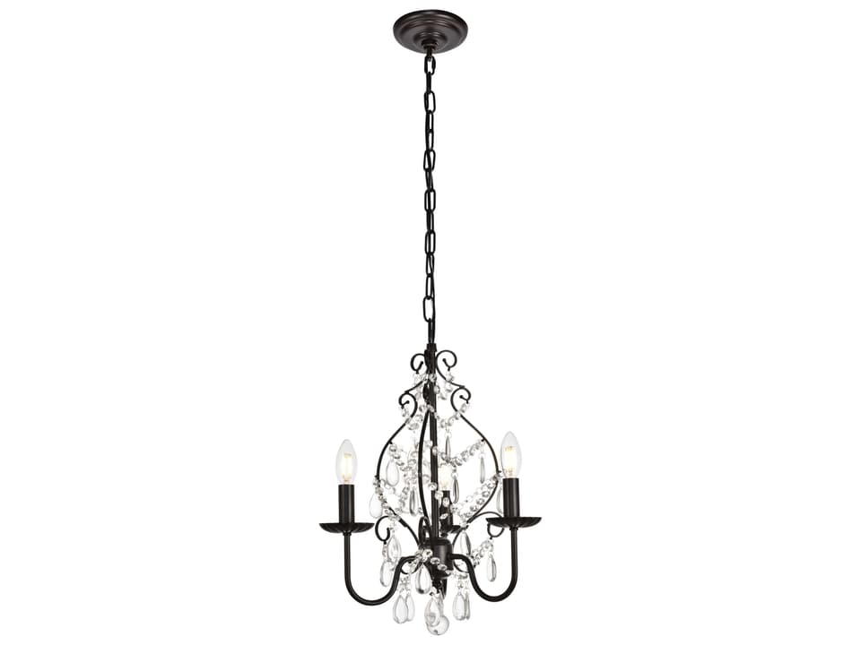 3-Light Blaise Crystal Chandelier in Oil Rubbed Bronze
