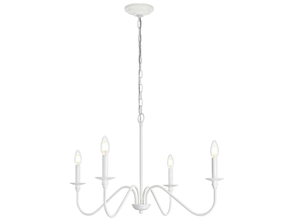 Rohan 4-Light Candelabra Chandelier in White
