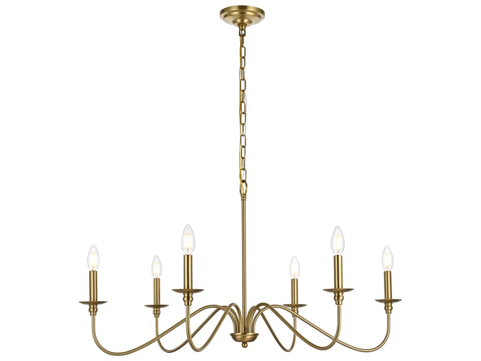 Rohan 6-Light Chandelier in Satin Gold