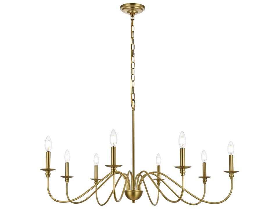 Rohan 8-Light Candelabra Chandelier in Satin Gold