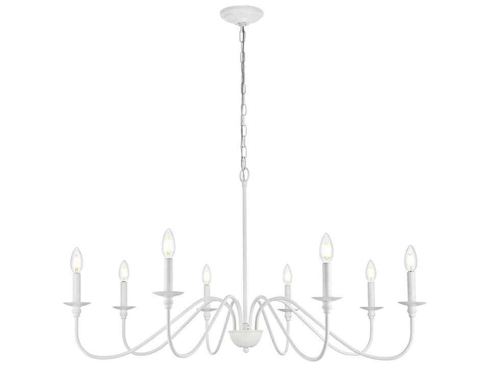 Rohan 8-Light Taper Candle Chandelier in White