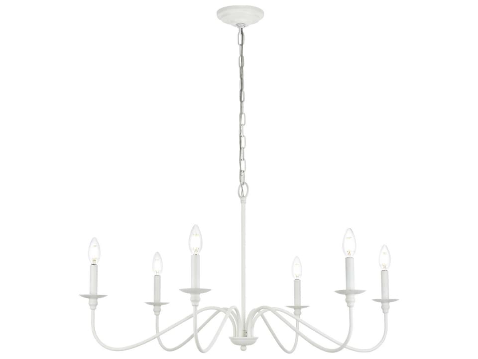 Rohan 6-Light White Candelabra Chandelier