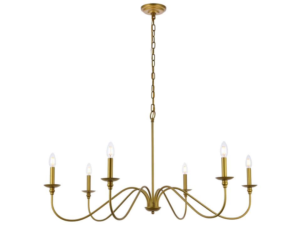 6-Light Rohan Chandelier in Brass