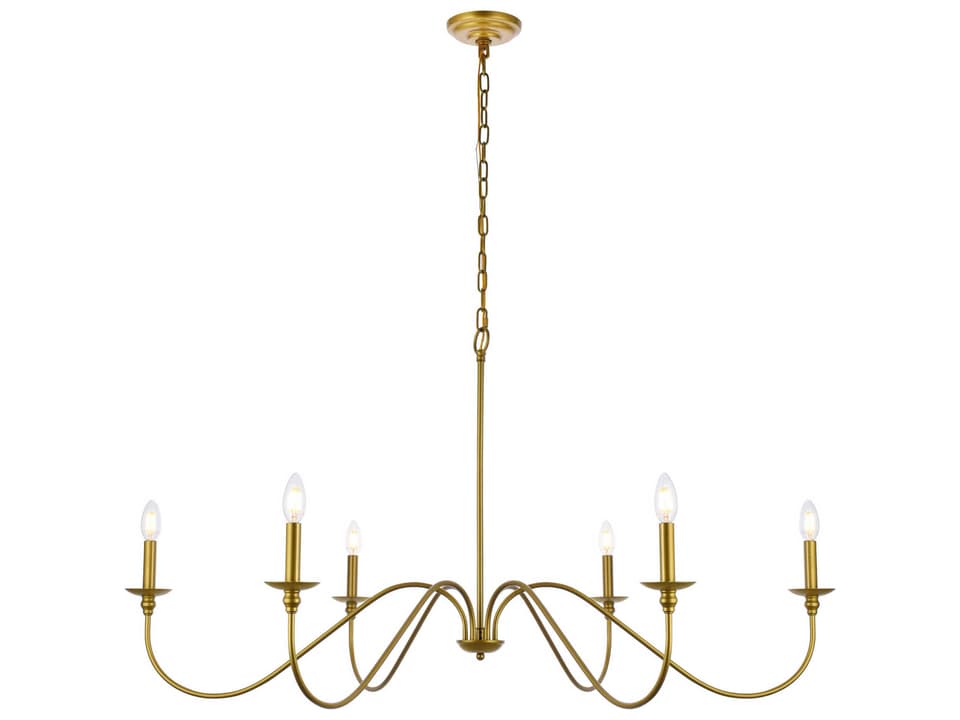 6-Light Rohan Chandelier in Brass