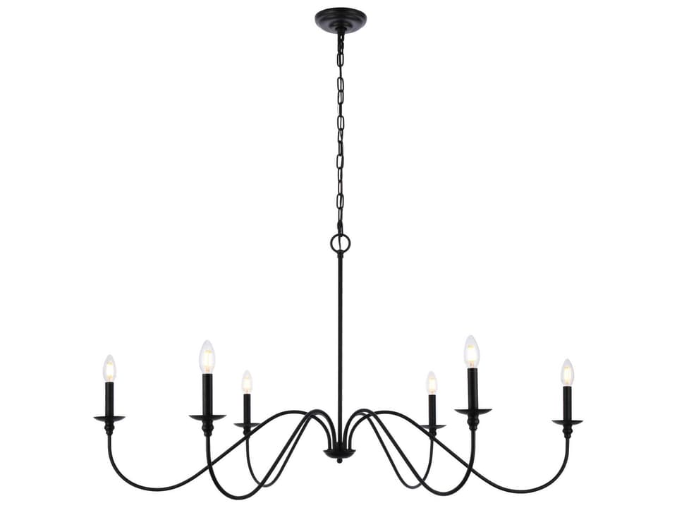 6-Light Rohan Chandelier in Matte Black