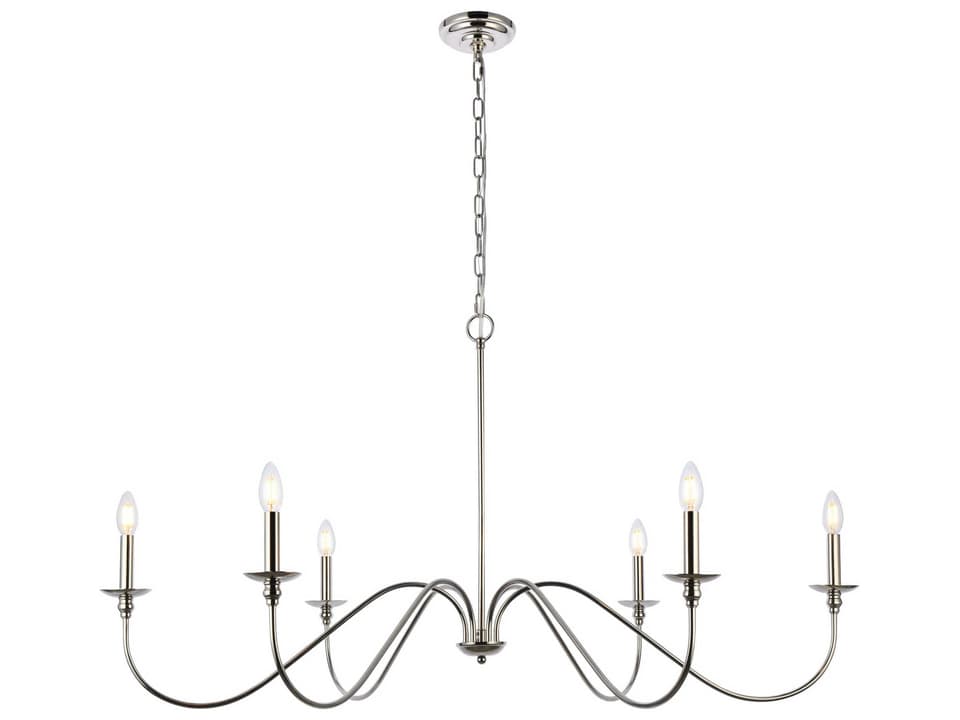 Rohan 6-Light Polished Nickel Candelabra Chandelier