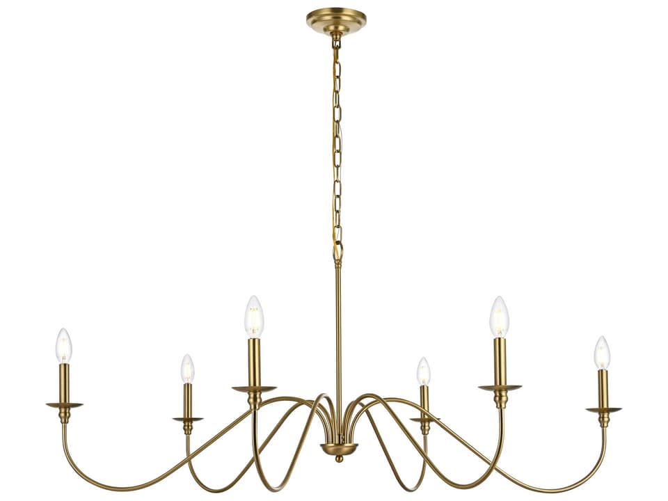 Rohan 6-Light Candelabra Chandelier in Satin Gold
