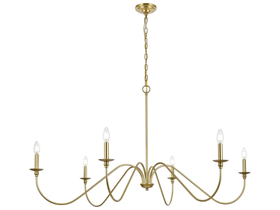 Rohan 6-Light Brass Candelabra Chandelier