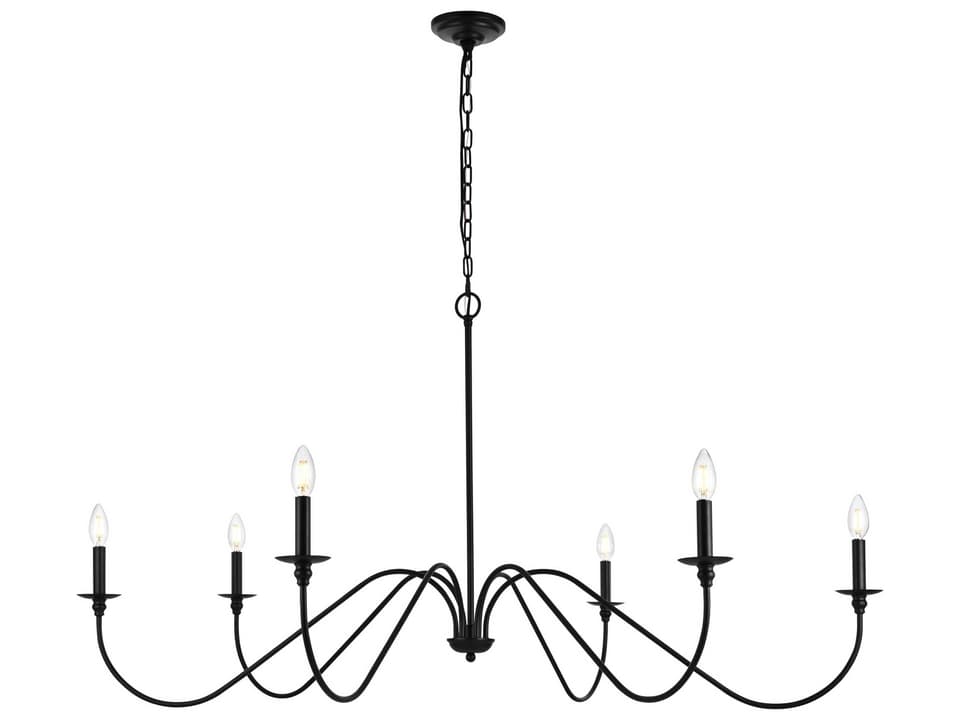 Rohan 6-Light Transitional Chandelier in Matte Black