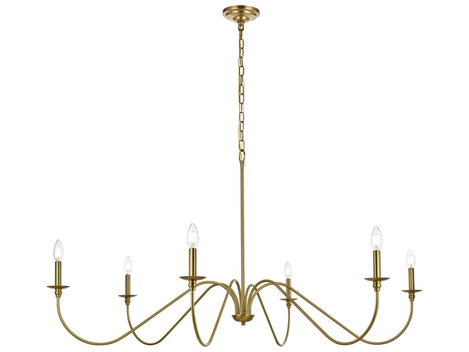 Rohan 6-Light Chandelier in Satin Gold
