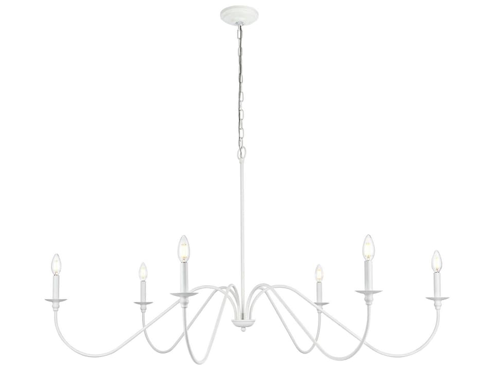 Rohan 6-Light White Candelabra Chandelier