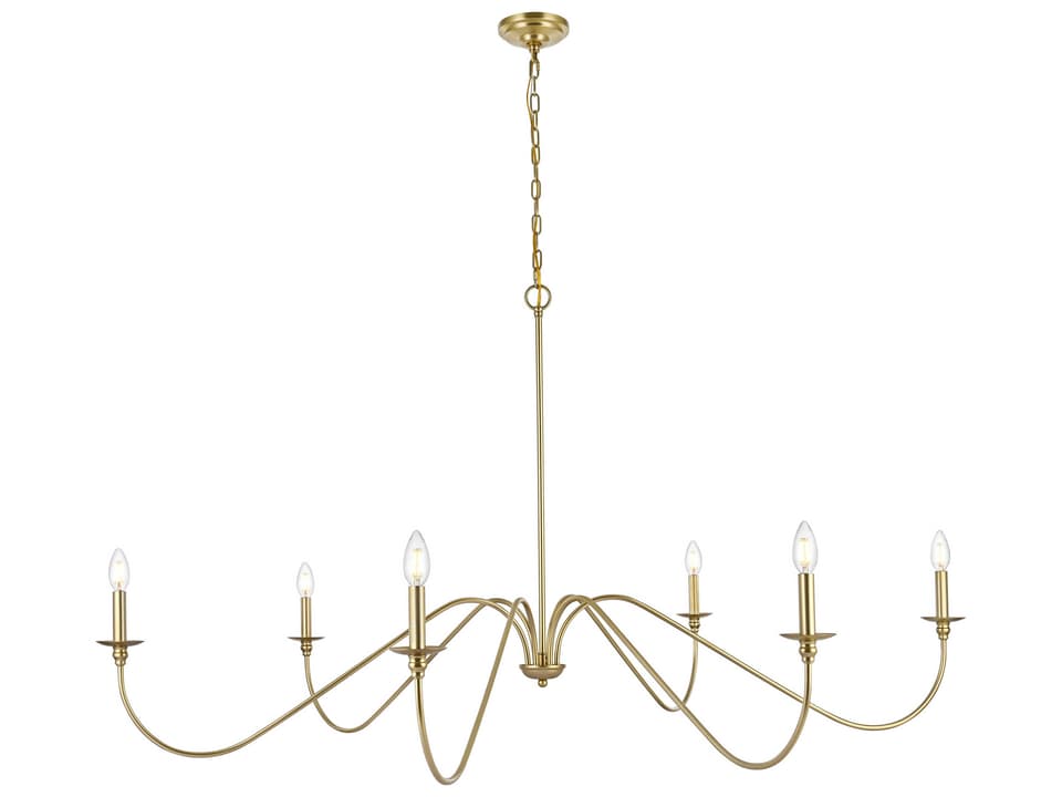 Rohan 6-Light Candelabra Chandelier in Brass