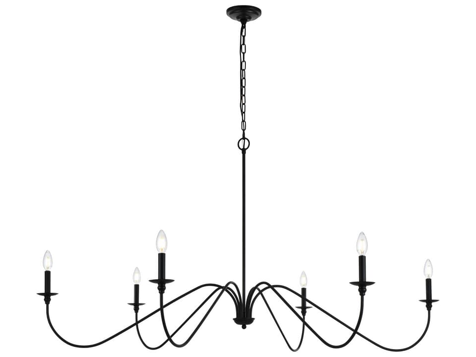 Rohan 6-Light Candelabra Chandelier in Matte Black