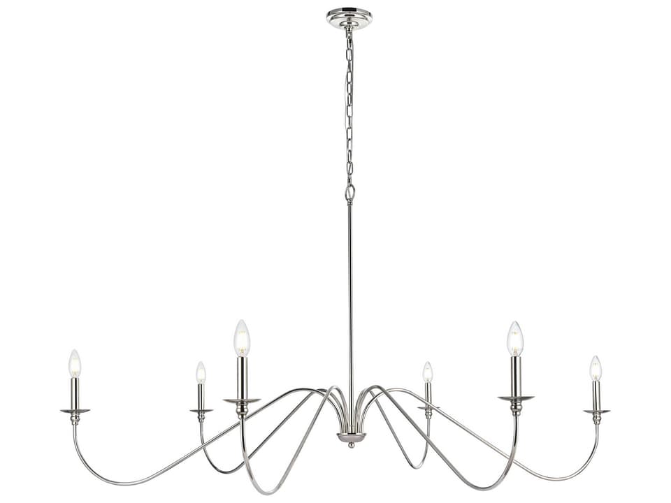 Rohan 6-Light Polished Nickel Candelabra Chandelier