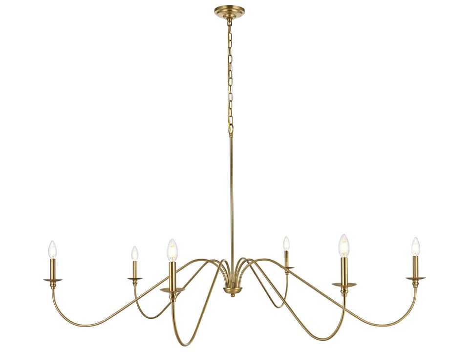 Rohan 6-Light Satin Gold Chandelier Transitional Style