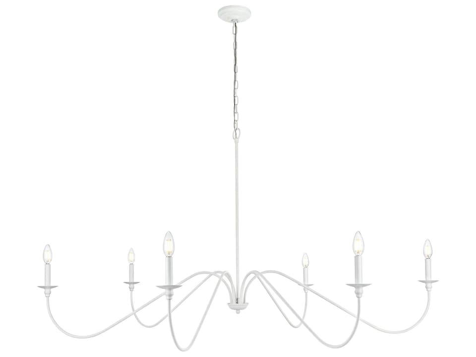 Rohan 6-Light White Iron Candelabra Chandelier