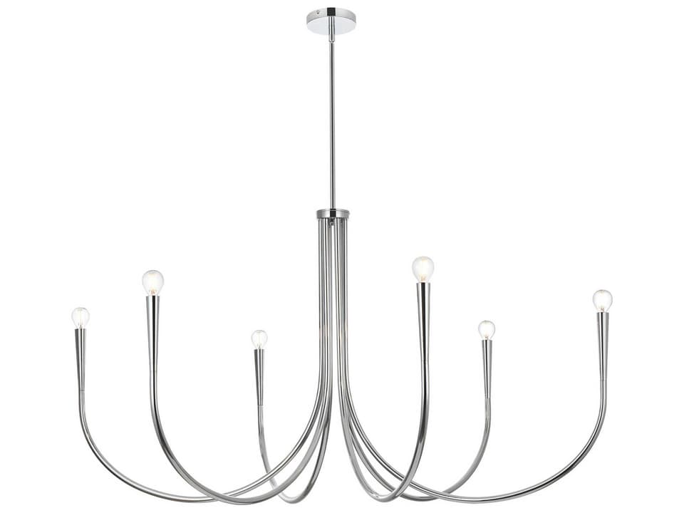 Layne 6-Light Chandelier Chrome with Adjustable Rods
