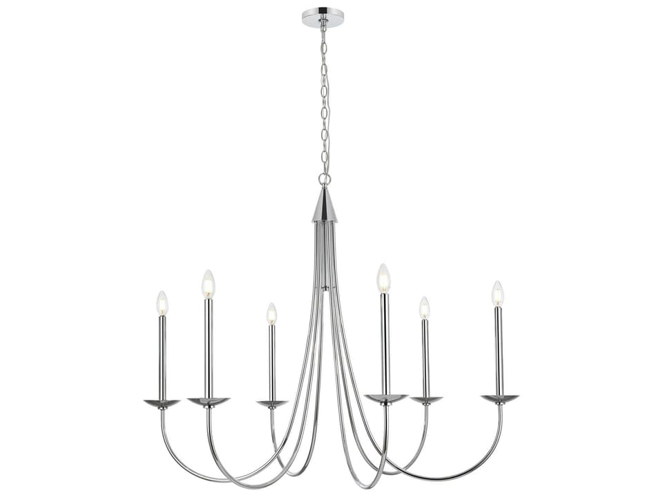 Cohen 6-Light Modern Chandelier in Chrome