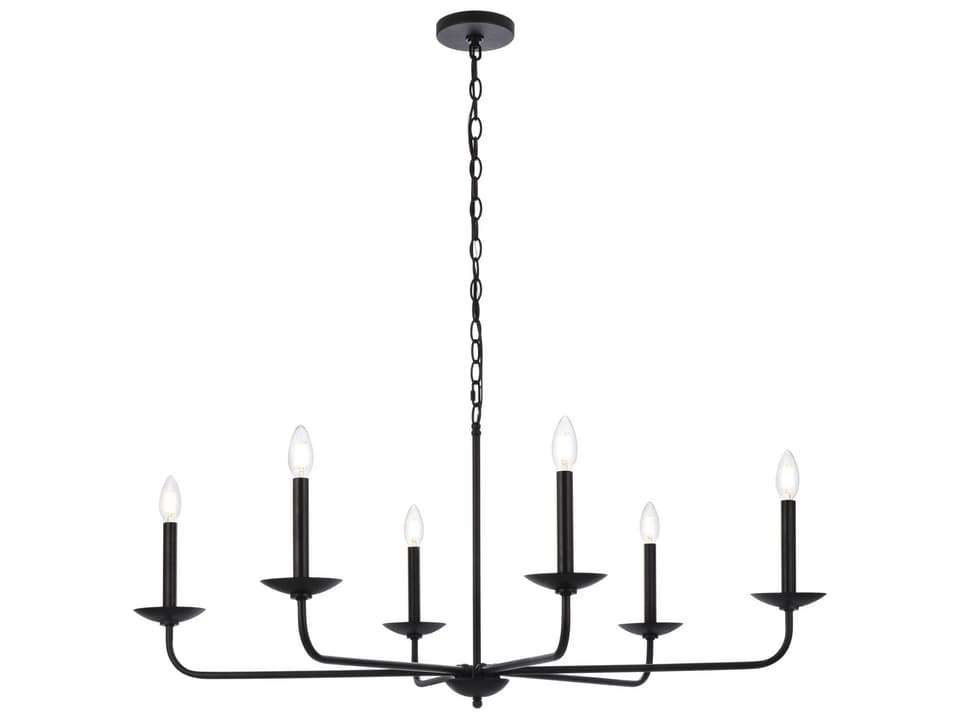 6-Light Cohen Chandelier in Black