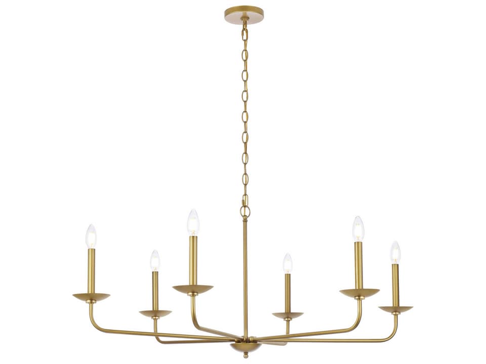Cohen 6-Light 42-Inch Chandelier in Brass