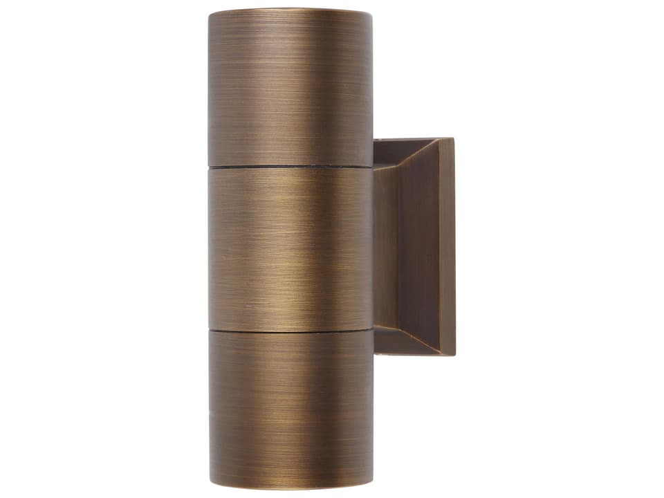 Aera 2-Light Outdoor Wall Sconce in Antique Brass
