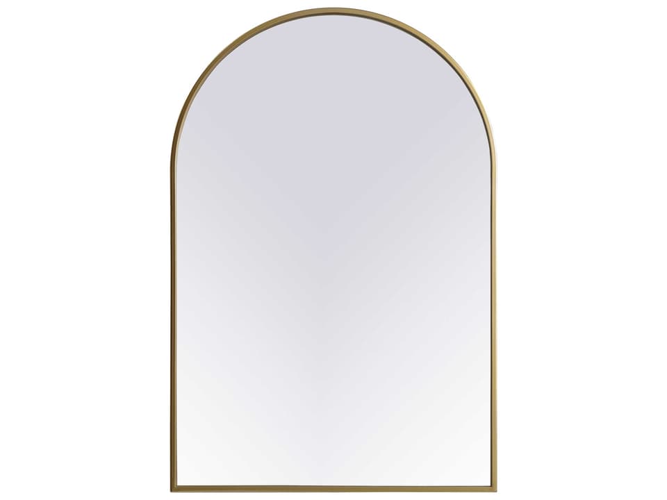 Ayra Arch Metal Frame Wall Mirror in Brass