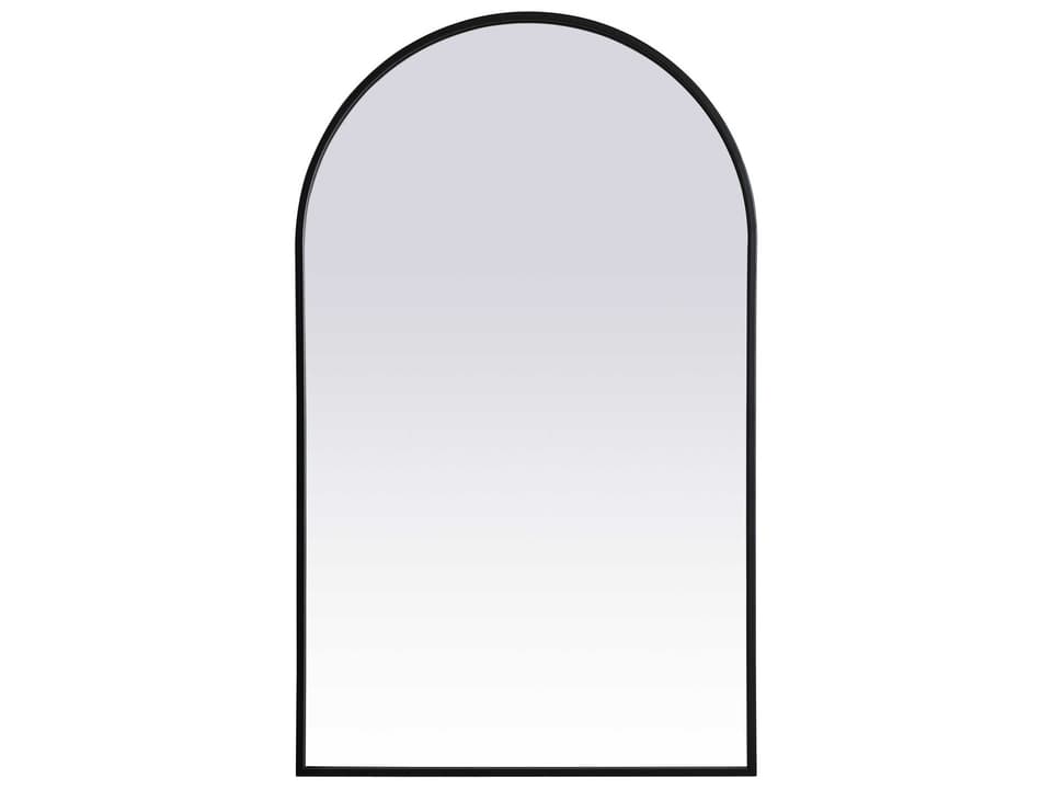 Ayra 24 x 40 Inch Metal Frame Arch Wall Mirror in Black