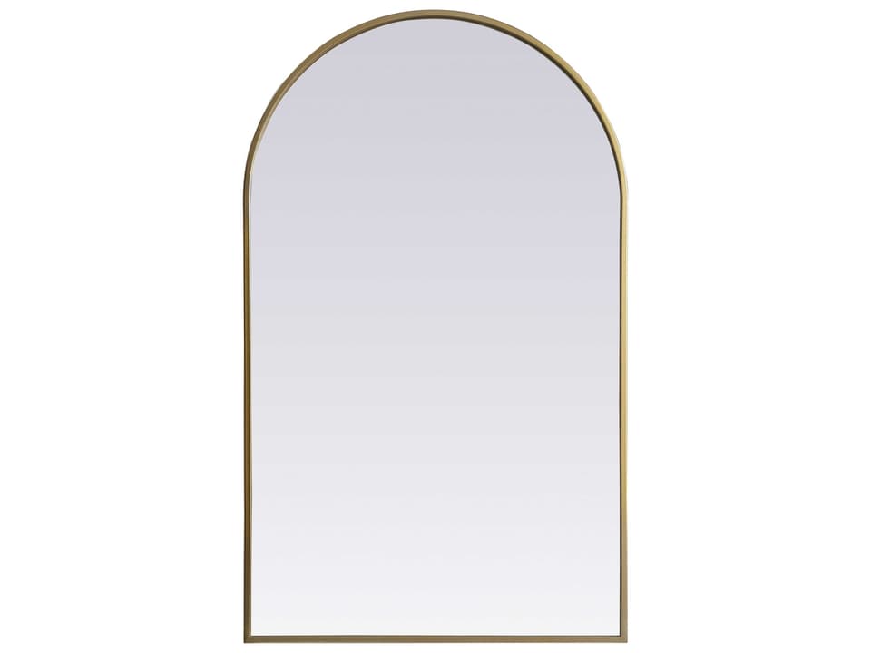 Ayra Arched Wall Mirror 40 x 24 Inch in Brass