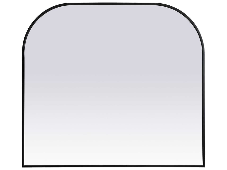 Blaire 42x38 Inch Modern Arch Wall Mirror in Black