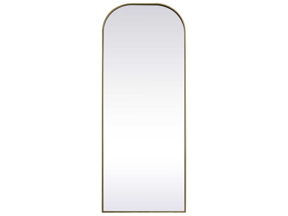 Blaire Arched Full Length Floor Mirror in Brass