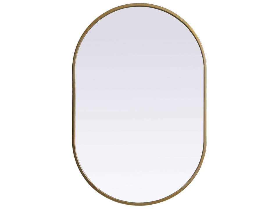Asha Oval Wall Mirror 30 x 20 Inch in Brass